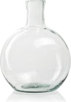 Eco glazen vaas 'Ezra' S h24 d18 cm - Transparant/Helder/Doorzichtig glas - Bloemen vaas - Decoratie - Duurzaam