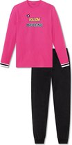 Schiesser - Meisjes Pyjama "Follow" - Roze/Zwart - 14 jaar