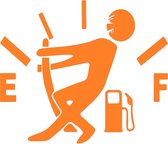 Angry fuel benzineklep sticker - Auto stickers - Auto accessories - Stickers volwassenen - 11 x 9.4 cm oranje
