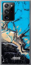 6F hoesje - geschikt voor Samsung Galaxy Note 20 Ultra -  Transparant TPU Case - Blue meets Dark Marble #ffffff