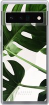 6F hoesje - geschikt voor Google Pixel 6 Pro -  Transparant TPU Case - Tropical Plants #ffffff