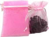 24 STUKS ORGANZA ZAKJES - TRAKTATIE - CADEAU - KADOZAKJES - TAJSE - GESCHENKZAKJES - ROZE - 12.5 X 17.5CM