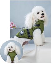 LaVidaLuxe® Army Green Hondenjas - Maat XL - Kleine hond - Waterafstotend - Gevoerd met rits - Warme hondenjas