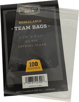 Cardboard Gold Resealable Team Bags - 100 count pack