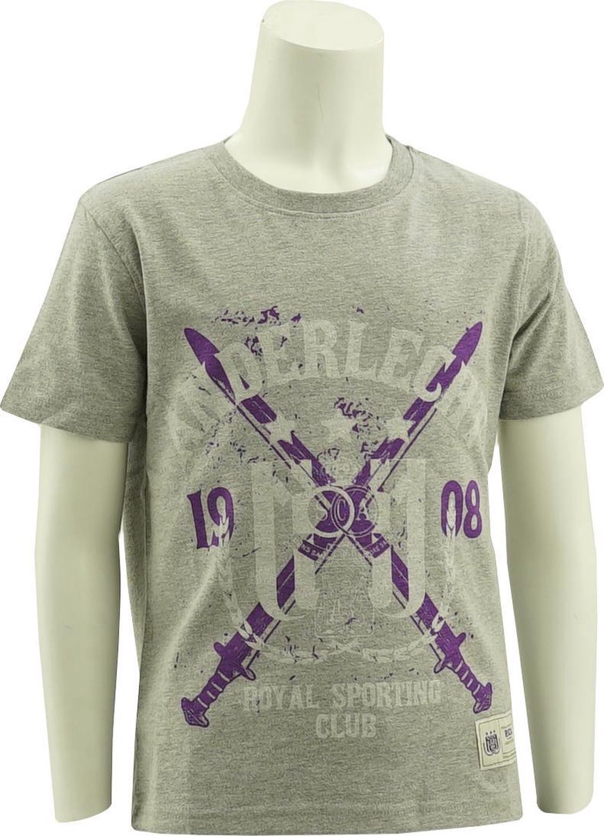 RSC Anderlecht t-shirt zwaard gekruist in logo maat 146/152 (11 a 12 jaar)