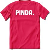 Pinda - Snack T-Shirt | Grappig Verjaardag Kleding Cadeau | Eten En Snoep Shirt | Dames - Heren - Unisex Tshirt | - Roze - S