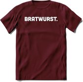 Bratwurst - Snack T-Shirt | Grappig Verjaardag Kleding Cadeau | Eten En Snoep Shirt | Dames - Heren - Unisex Tshirt | - Burgundy - XXL