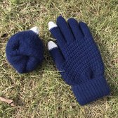 New Age Devi - Touchscreen Handschoenen - Velvet Blauw - One Size - Stretch - Mobiel - Heerlijk warm - De winter Favoriet!!