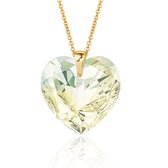 Montebello Ketting Daisy HG464 - Swarovski® Hart - 925 Zilver Verguld - Ø18mm - 45cm