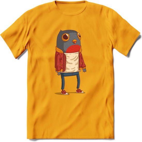 Casual vogel quote T-Shirt Grappig | Dieren vogels Kleding Kado Heren / Dames | Animal Skateboard Cadeau shirt - Geel - XL