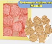 8 stuks Pokemon koekjes mallen - vormen