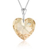 Montebello Ketting Mila HZ462 - Swarovski® Hart - 925 Zilver Gerhod. - Ø18mm - 45cm