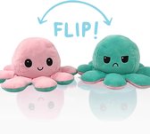 Hoogwaardige Octopus Knuffel / Emotie Knuffel / Mood Knuffel | Reversible / Omkeerbare Octopus | Bekend van TikTok | Regenboog - AWR