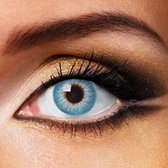 Partylenzen - Shiny Blue - jaarlenzen met lenshouder - kleurlenzen Partylens®