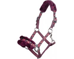 HKM halster Hearts - pony - wijnrood