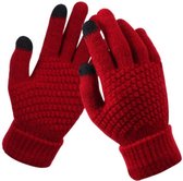 New Age Devi - Touchscreen Handschoenen - Velvet Red - One Size - Stretch - Mobiel - Heerlijk warm - De winter Favoriet!!