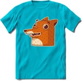 Friendly fox T-Shirt Grappig | Dieren vos Kleding Kado Heren / Dames | Animal Skateboard Cadeau shirt - Blauw - L