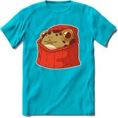 Hoodie frog T-Shirt Grappig | Dieren kikker Kleding Kado Heren / Dames | Animal Skateboard Cadeau shirt - Blauw - L