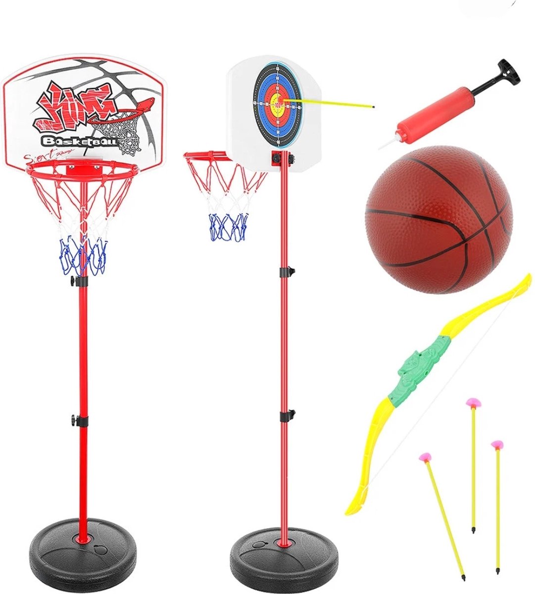 Ariko Basketbal set - pijl en boog set - pomp- bal - 3 pijlen - sport - kinderen