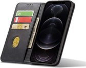 Smartphonica iPhone 12 Pro Max leren hoesje met magnetische sluiting - Zwart / Kunstleer / Book Case
