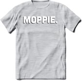 Moppie - Valentijn T-Shirt | Grappig Valentijnsdag Cadeautje voor Hem en Haar | Dames - Heren - Unisex | Kleding Cadeau | - Licht Grijs - Gemaleerd - M