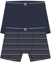 Woody duopack boxershorts heren - donkerblauw + gestreept - 212-2-QLC-Z/056 - maat XXL