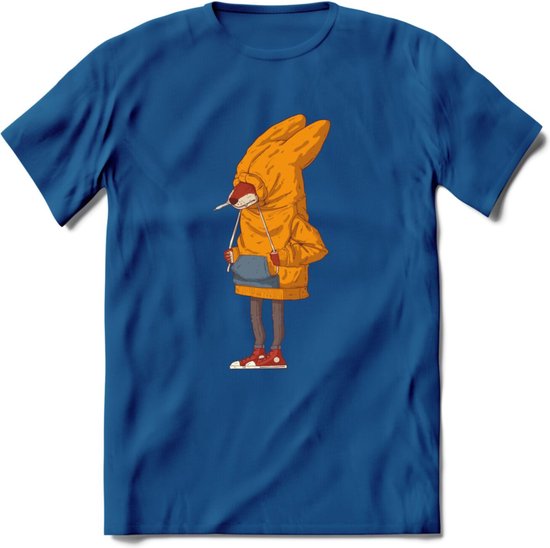 Verlegen vos T-Shirt Grappig | Dieren honden Kleding Kado Heren / Dames | Animal Skateboard Cadeau shirt - Donker Blauw - L