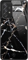 Samsung A52 hoesje glass - Marmer zwart | Samsung Galaxy A52 5G case | Hardcase backcover zwart