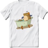 Badkuip kikker onderwater T-Shirt Grappig | Dieren reptiel Kleding Kado Heren / Dames | Animal Skateboard Cadeau shirt - Wit - XXL