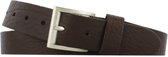 Leren Riem Dames/Heren | 3.5cm breed | Riemmaat: 115cm (totale lengte: 130cm) | 100% echt leer | Nikkelvrije gesp | Kleur: bruin