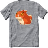 Silly cat T-Shirt Grappig | Dieren katten Kleding Kado Heren / Dames | Animal Skateboard Cadeau shirt - Donker Grijs - Gemaleerd - S