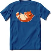 Schattige kat T-Shirt Grappig | Dieren katten Kleding Kado Heren / Dames | Animal Skateboard Cadeau shirt - Donker Blauw - M