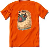 Casual lama T-Shirt Grappig | Dieren alpaca Kleding Kado Heren / Dames | Animal Skateboard Cadeau shirt - Oranje - XL