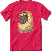 Casual lama T-Shirt Grappig | Dieren alpaca Kleding Kado Heren / Dames | Animal Skateboard Cadeau shirt - Roze - L