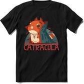 Graaf catracula T-Shirt Grappig | Dieren katten halloween Kleding Kado Heren / Dames | Animal Skateboard Cadeau shirt - Zwart - L
