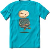 Casual skelet T-Shirt Grappig | Dieren halloween Kleding Kado Heren / Dames | Animal Skateboard Cadeau shirt - Blauw - L