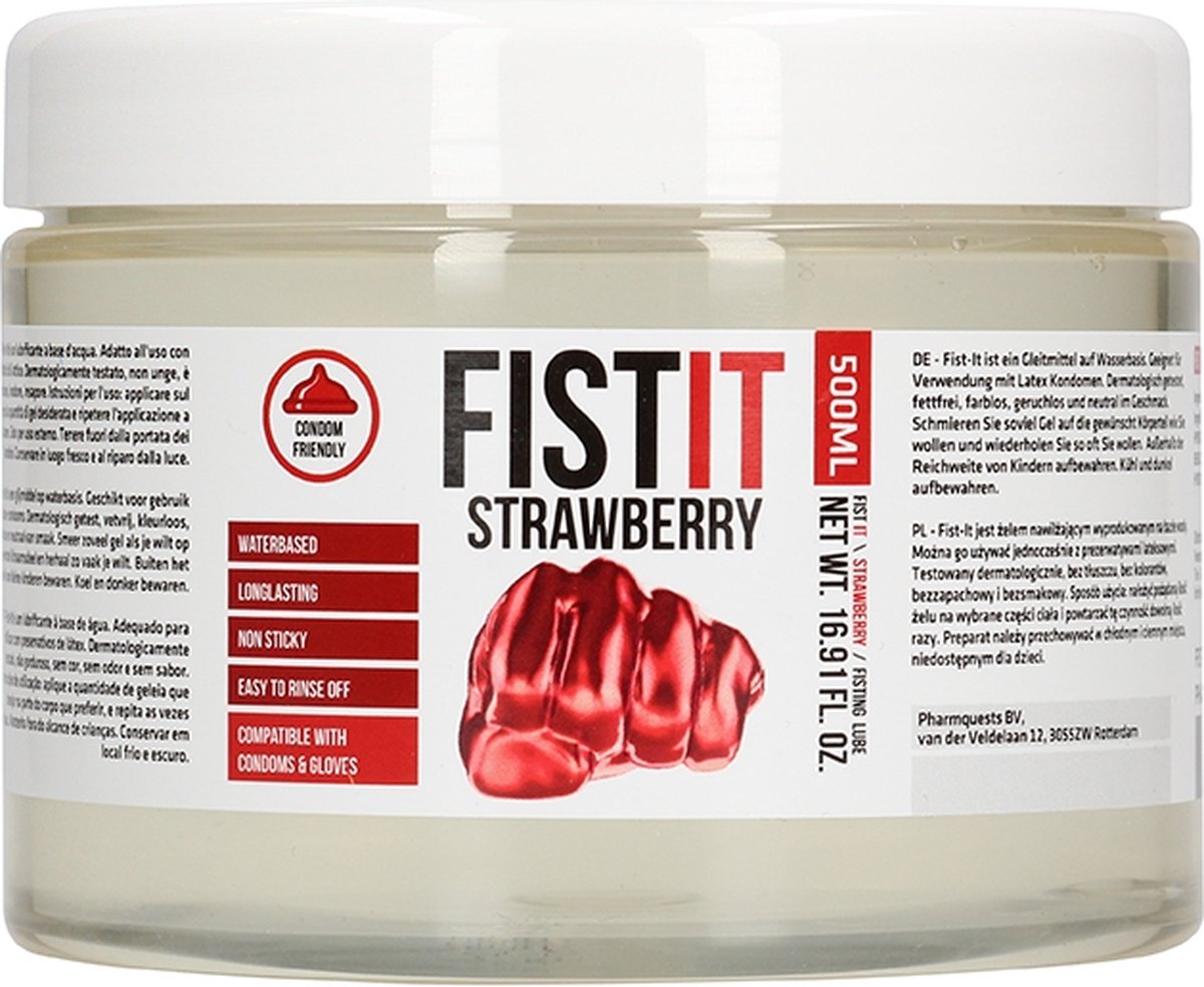 Shots Pharmquests Glijmiddel met smaak Fist Ittrawberry - Extra Thick 500 ml