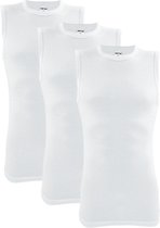 3 stuks SQOTTON A-shirt - O-neck - mouwloos - Wit - Maat XL