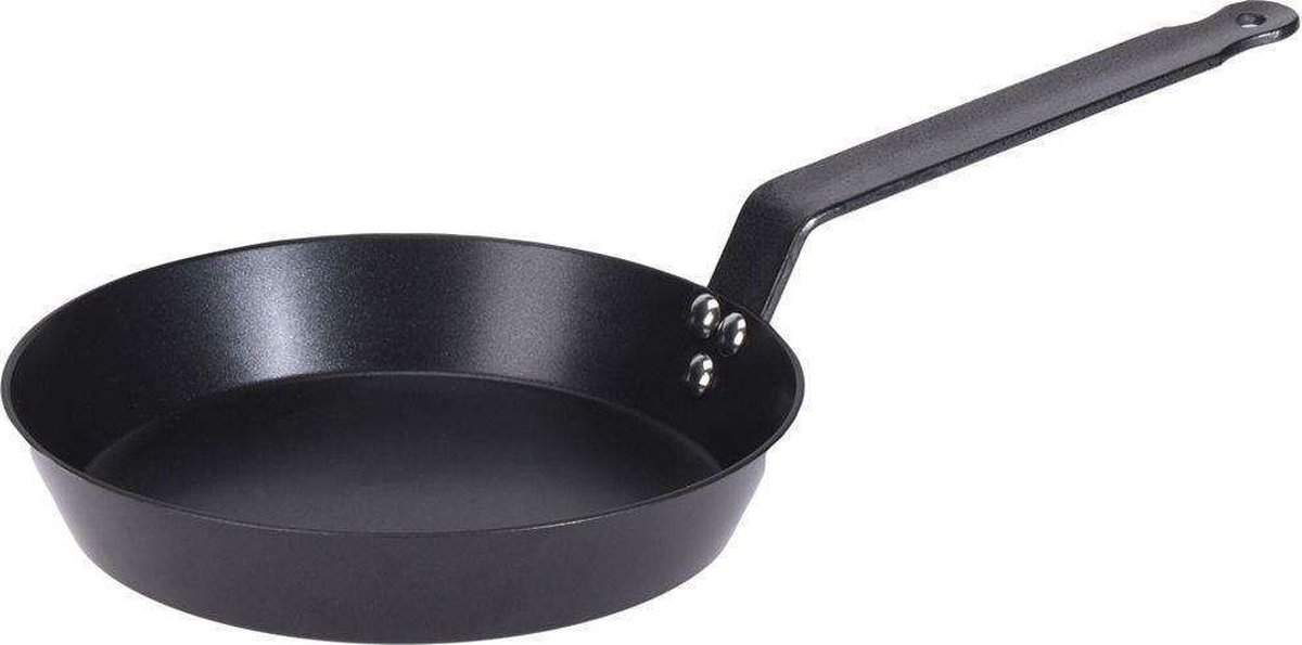 Industriële koekenpan met ijzeren handvat - 24 cm, zwart