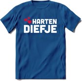 Harten Diefje - Valentijn T-Shirt | Grappig Valentijnsdag Cadeautje voor Hem en Haar | Dames - Heren - Unisex | Kleding Cadeau | - Donker Blauw - S
