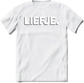 Liefje - Valentijn T-Shirt | Grappig Valentijnsdag Cadeautje voor Hem en Haar | Dames - Heren - Unisex | Kleding Cadeau | - Wit - XXL