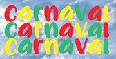 Raamstickers woord Carnaval 3x - 57 cm - Rood Geel Groen - Carnaval - Hip met Pit Creaties