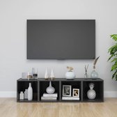 Tv-meubelen 4 st 37x35x37 cm spaanplaat hoogglans grijs