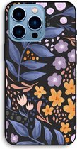 CaseCompany® - iPhone 13 Pro Max hoesje - Flowers with blue leaves - 100% Biologisch Afbreekbaar - Duurzaam - Biodegradable Soft Case - Milieuvriendelijke Print op Achterkant - Zwarte Zijkant