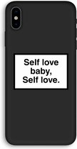 Case Company® - iPhone XS hoesje - Self love - 100% Biologisch Afbreekbaar - Duurzaam - Biodegradable Soft Case - Milieuvriendelijke Print op Achterkant - Zwarte Zijkanten - Bescherming Over 