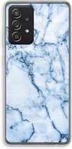 CaseCompany® - Galaxy A52 hoesje - Blauw marmer - Soft Case / Cover - Bescherming aan alle Kanten - Zijkanten Transparant - Bescherming Over de Schermrand - Back Cover