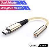 Originele Type C 3.5mm Jack Adapter Usb C To Aux Headphone Adapter Cord Audio kable for Pixel 4 3 2 XL iPad Pro Samsung Galaxy S21-Goud