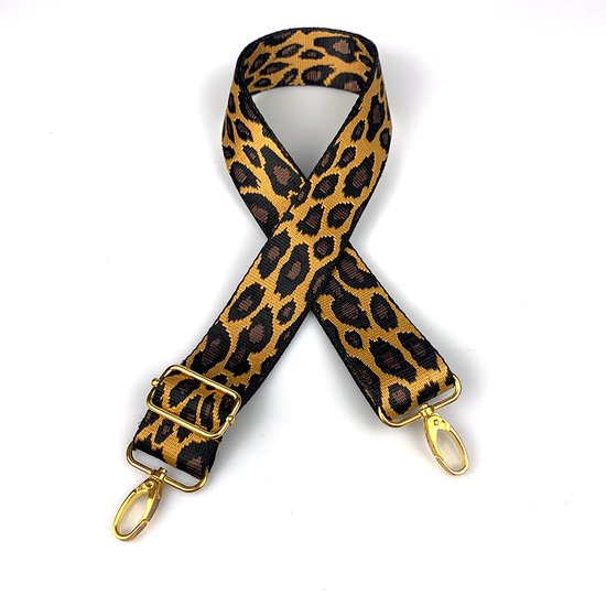 Bag strap Leopard Brown - Goud Metaal - Bruin - Luipaard Print - Tassenriem  -... | bol.com