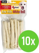 Antos Raw Hide Witte Roll Sticks - 15 stuks - 10 verpakkingen