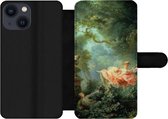 Bookcase Geschikt voor iPhone 13 Mini telefoonhoesje - De schommel - Jean-Honoré Fragonard - Kunstwerk - Met vakjes - Wallet case met magneetsluiting